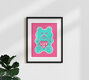 Mockup 'Cute Gummy Bear with Heart' – Wall Art by Ania Więcław as Poster or Acrylic Glass Print