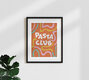 Mockup Wall art featuring retro typography: playful lettering with a pasta theme