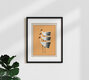 Mockup Illustration by Branka Kodžoman: three striped birds in warm tones