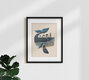 Mockup Wall art by Branka Kodžoman: playful village on a whale in the ocean.