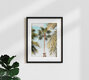 Mockup Photo art featuring gentle palm trees swaying in the breeze, evoking a relaxed summer vibe.