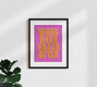 Mockup Wall art featuring a humorous typographic design by Ania Więcław.