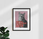 Mockup Wall art by Ania Więcław: stylized cat in retro design with warm colors.