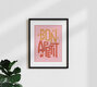 Mockup Wall art by ShowMeMars: hand-painted typography in retro style with pink and orange hues