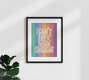 Mockup Colorful wall art featuring the quote 'I CAN'T EVEN THINK STRAIGHT' in retro typography.