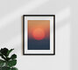 Mockup Calm photo art featuring soft colors of a sunset over the landscape.