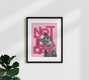 Mockup Wall art featuring a humorous tabby cat design with typographic quote.