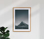 Mockup Black and white photo of a mountain in Norway, capturing the tranquility of nature.