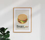 Mockup Wandbild 'Burger' – Kunst von Jonas Loose als Poster oder Acrylglasbild