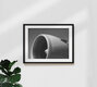 Mockup Close-up of a jet engine in black and white photography