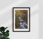 Mockup Photo art by Achim Thomae: autumn leaves and waterfall in Slovenia