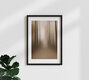 Mockup Photo art: blurred autumn forest with soft colors and motion
