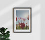 Mockup Photo art by Nadja Jacke: pink tulips backlit with a blue sky