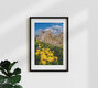 Mockup Photo art by Achim Thomae: spring landscape in the Dolomites with colorful flowers