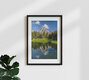 Mockup Fotokunst von Achim Thomae: Frühlingslandschaft der Dolomiten mit sanften Hügeln