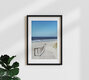 Mockup Photo art by Manuela Deigert: People on a wooden path by the sea, blurred and painterly