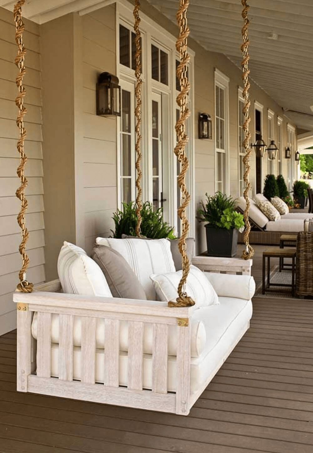 FARMHOUSE PORCH DESIGN IDEAS WITH SWING