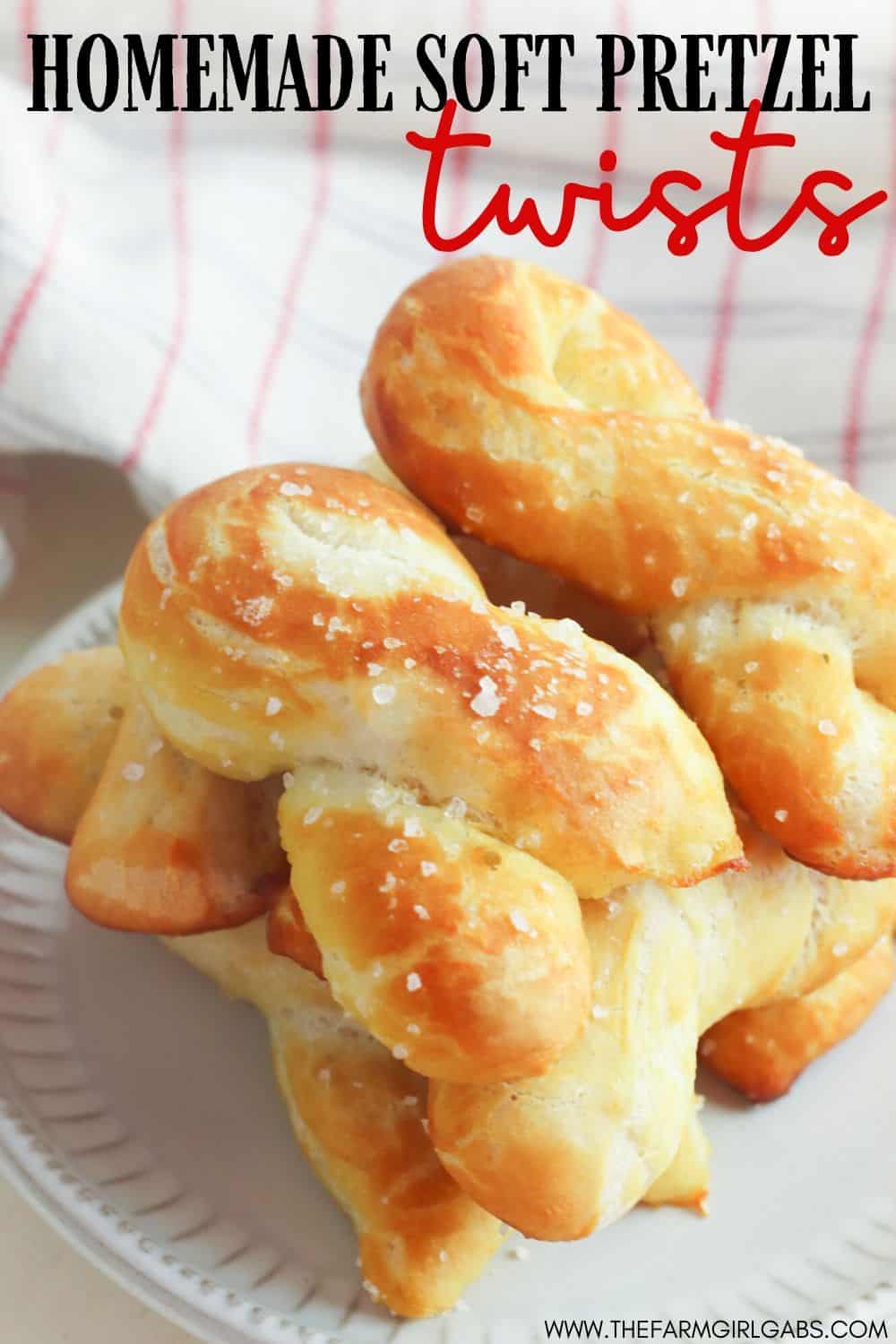 Craving a salty snack? Whip up a batch of these Easy Homemade Soft Pretzel Twists. This easy snack recipe won't last long. This basic pretzel dough recipe can be shaped into twists, knots, bites or the classic pretzel shape.