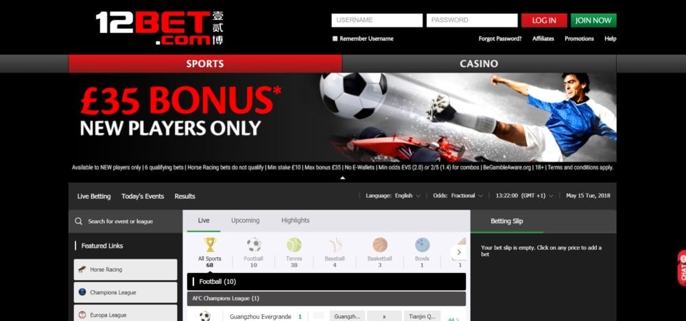12Bet Free Bet site