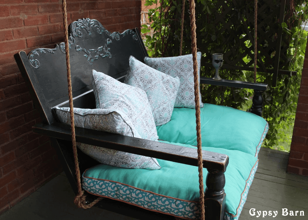 ONE OF BEST PORCH SWING DESIGN, RECYCLED BLACK PORCH SWING DIY