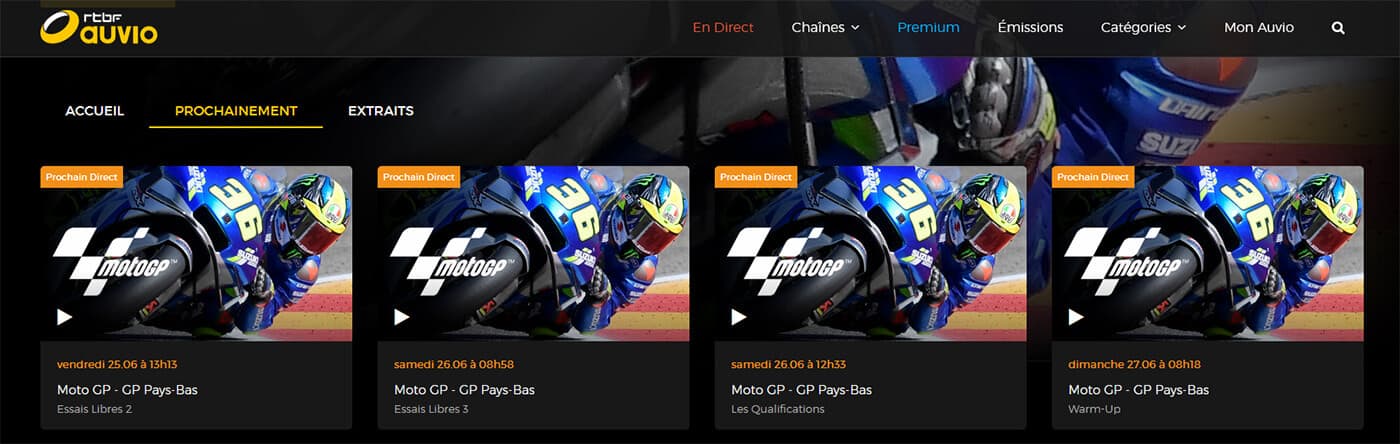 Programme TV RTBF MotoGP GP Pays-Bas