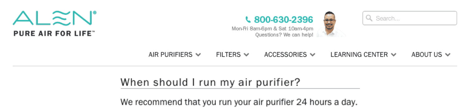 when should I run my air purifier