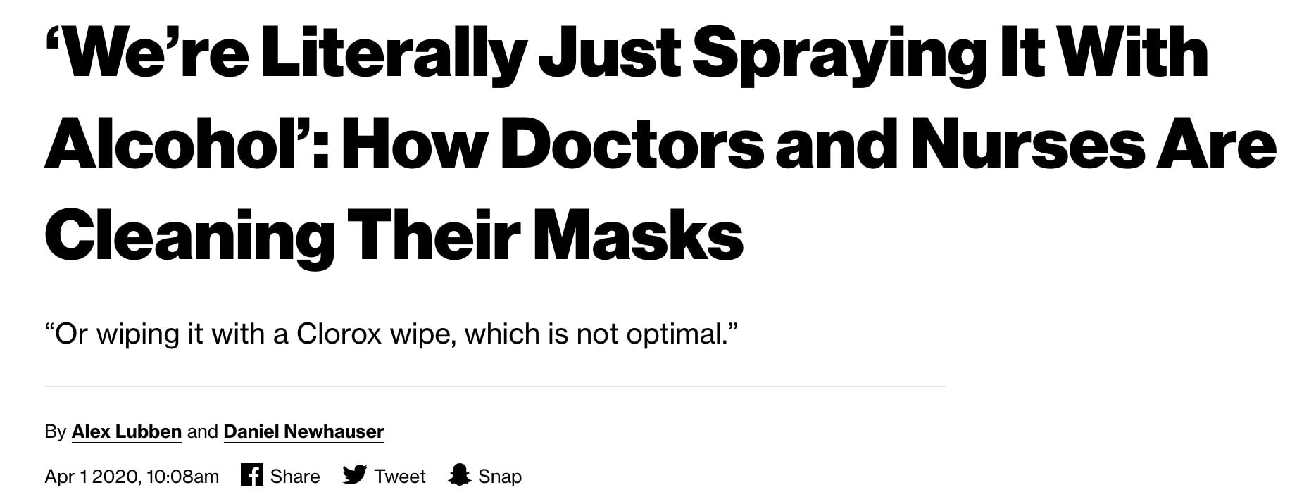 doctors sanitizing masks with alcohol