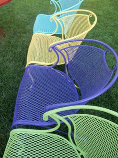 COLORFUL WROUGHT IRON PATIO CHAIRS
