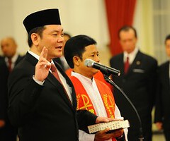 Kepala BRG Nazir Foead Saat Dilantik oleh Presiden Joko Widodo di Istana Negara, Jakarta, beberapa waktu lalu.