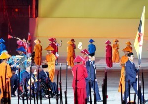 Artists perform in the Opening Ceremony of 2018 Asian Para Games, at GBK Stadium, Jakarta, Saturday (6/10). (Photo: Nia/PR)