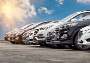 Lineup of cars and SUVs