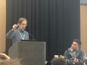 Professor Kaiser raising a SensorTile