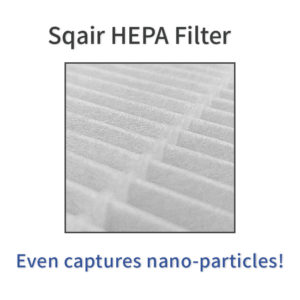 Sqair HEPA filter capture nano-particles