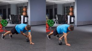 kettlebell abs plank drag