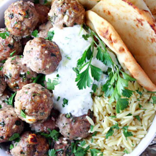 Greek Turkey Meatballs with Spinach and Feta