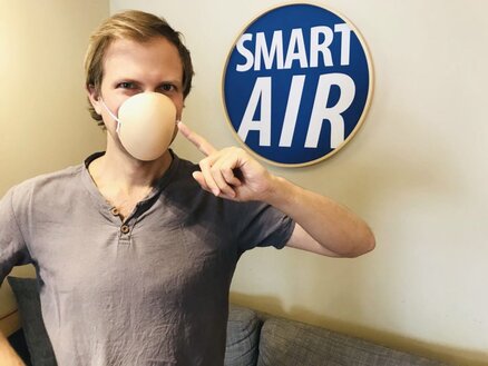 Paddy Robertson CEO Smart Air suggests bra insert a good choice for face masks