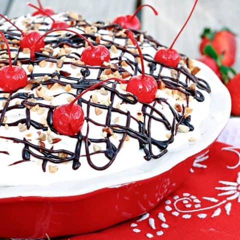 No-Bake Mile High Banana Split Pie