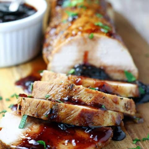 Slow Cooker Cherry Balsamic Pork Tenderloin