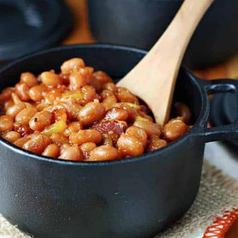 Peachy Dr Pepper Baked Beans