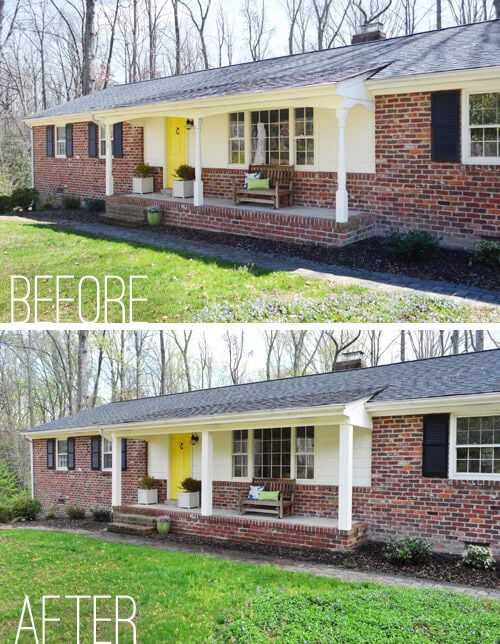 PORCH COLUMN MAKEOVER IDEAS BEFORE AFTER STRAIGHT UP