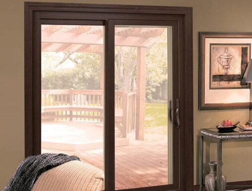 DELUXE SLIDING PATIO DOORS WITH BUILT IN AND FRAME PAIRED WITH INTERNAL BLINDS