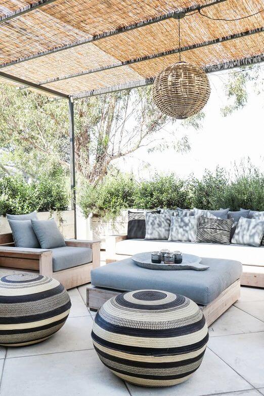 RATTAN ACCENT COVERED TERRACE FRONT PORCH SEATING IDEAS