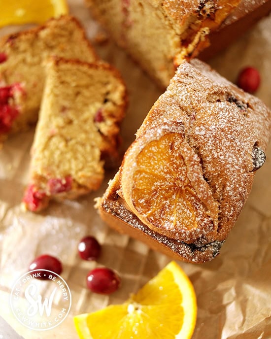 orange and cranberry loaf perfect for Christmas baking