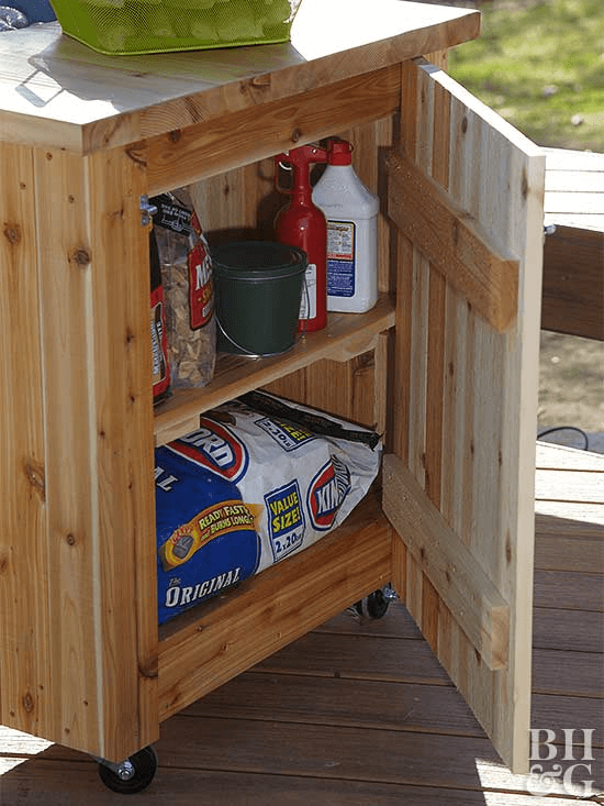 WOODEN DECK BOX GRILLING SUPPLIES STORAGE IDEAS