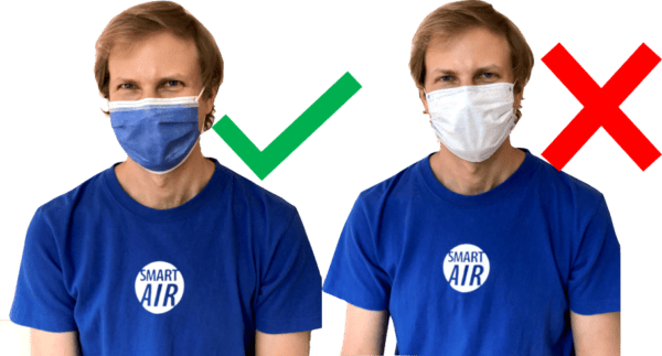 How to wear a surgical mask to capture viruses? Should the blue side be in  or out? - Smart Air