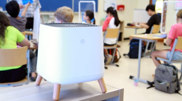 Smart Air Sqair air purifier used for clean air filtration in school classroom