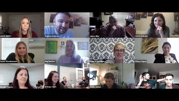 gif of people smiling during Zoom social hour | PERQ Company gif of people smiling during Zoom social hour | PERQ Company