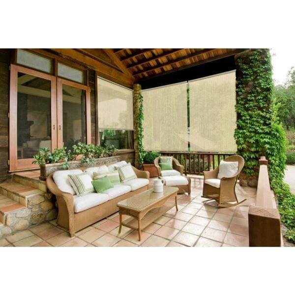 ROLL UP PATIO SHADES WITH NEUTRAL TONE