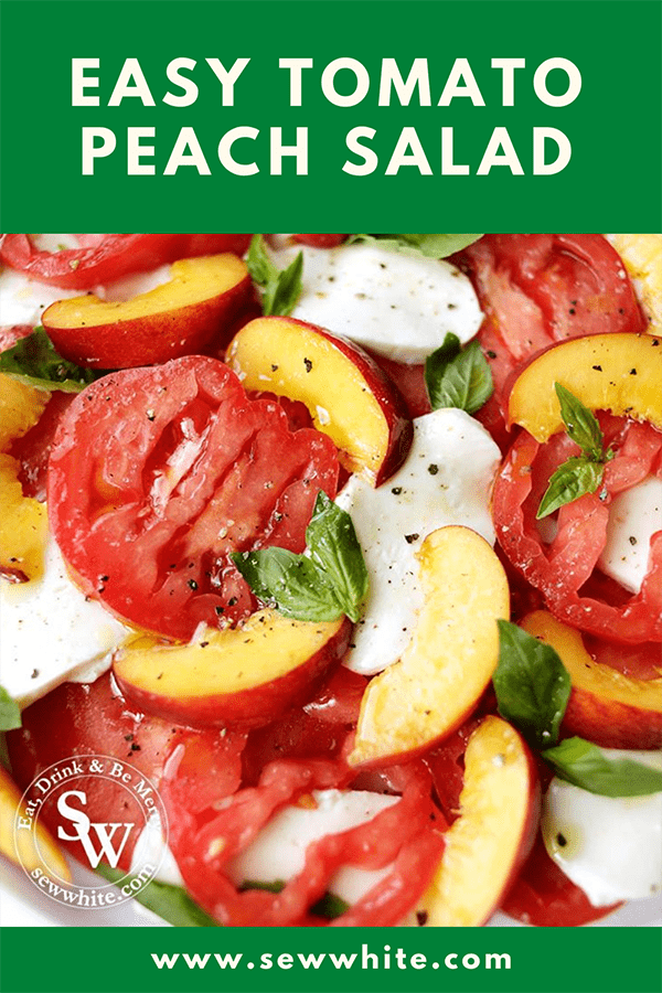 easy tomato peach salad pin
