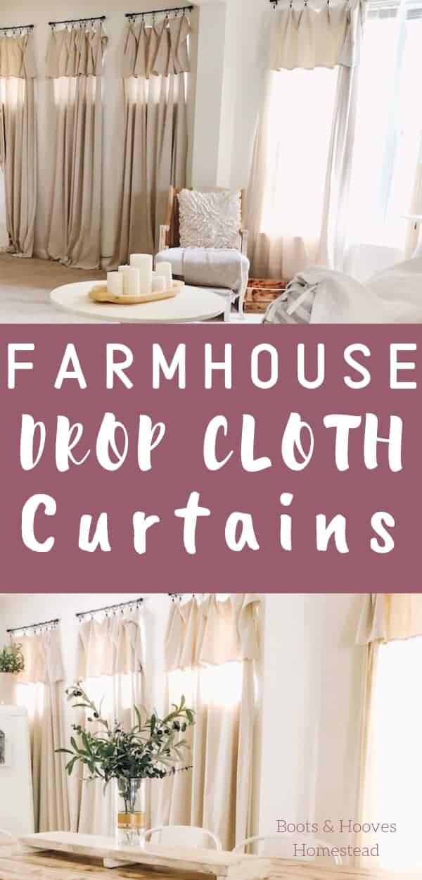 Farmhouse Inspired No Sew Drop Cloth Curtains Boots Hooves